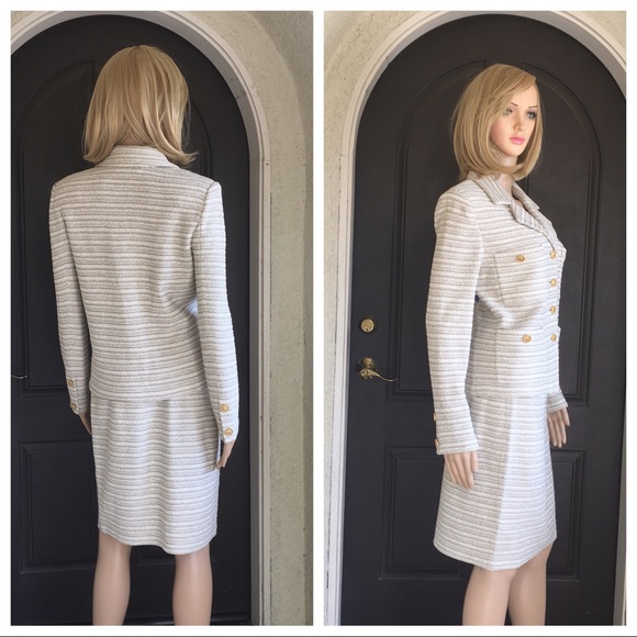 St. John collection beige/gold suit size 6 - Picture 4 of 8
